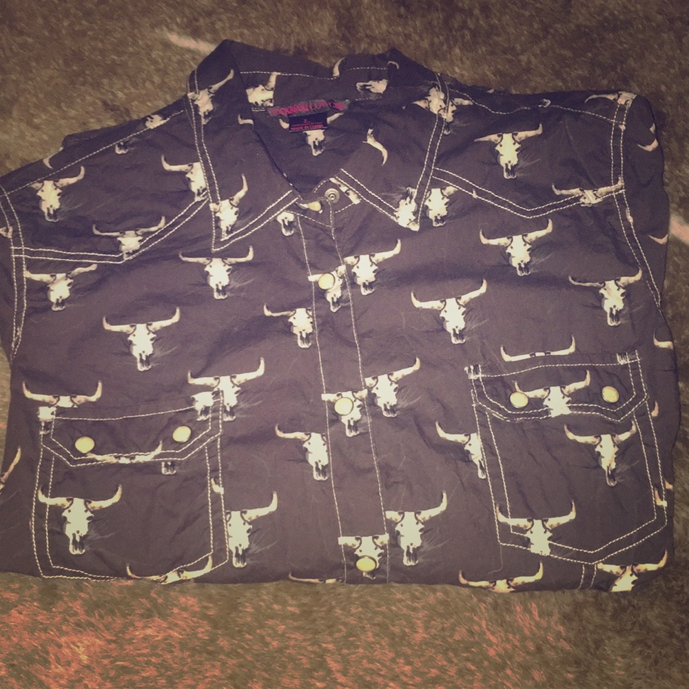 Long horn western button up
